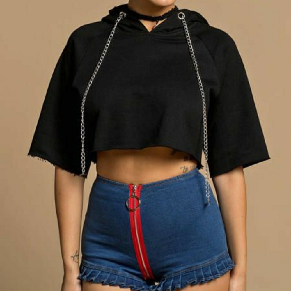 Chain Cropped Hoodie 🔗